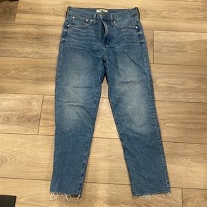 Madewell perfect vintage jean with distressed ankles